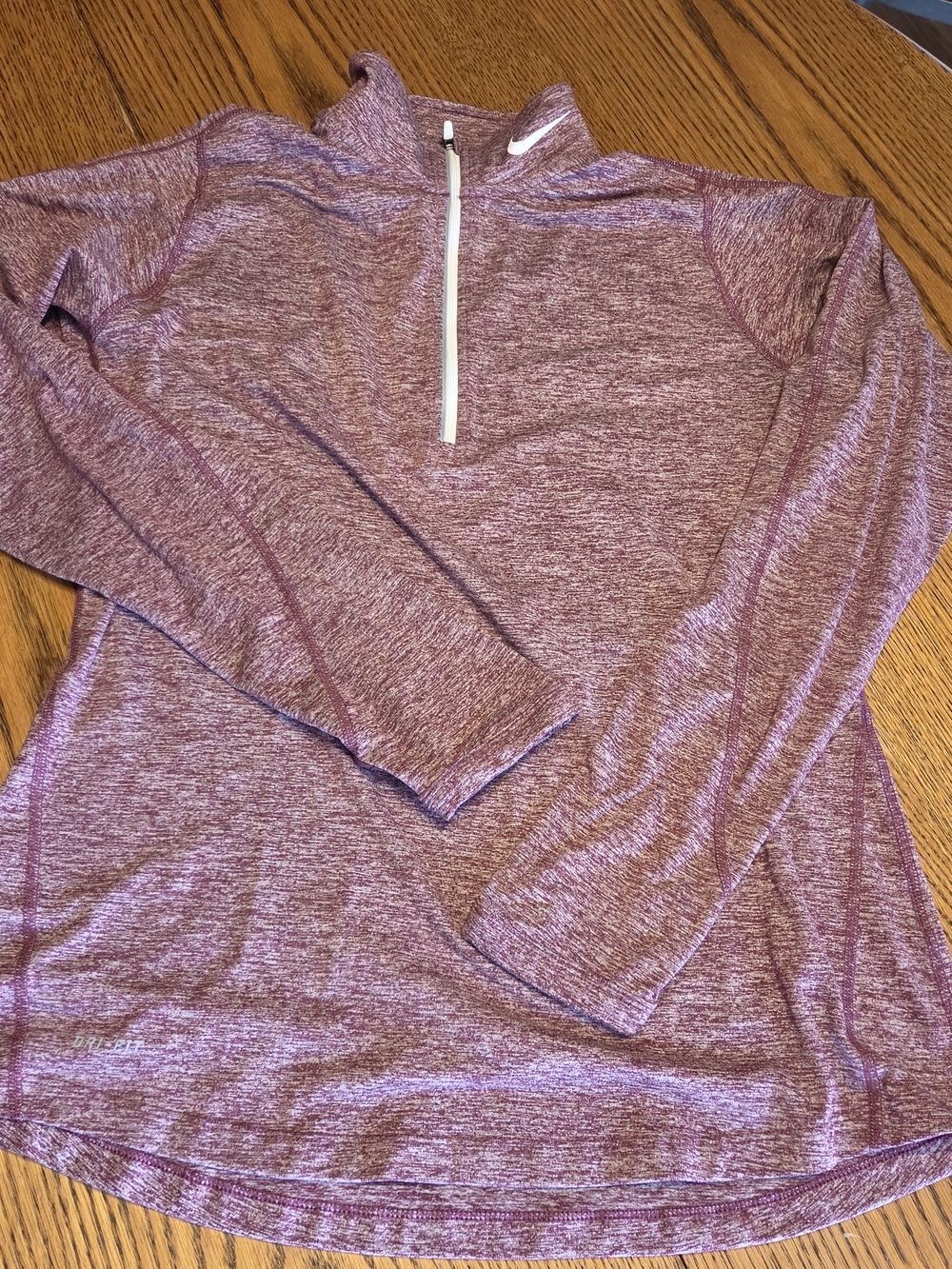 Nike Women's Purple Quarter-Zip Long Sleeve Top